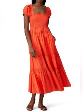 Tory Burch Smocked Midi Dress